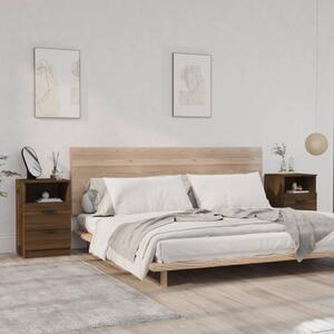 Bedside Cabinets 2 pcs Brown Oak Engineered Wood