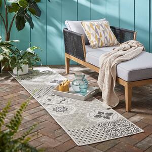 Purity Tile Indoor Outdoor Runner Cream and Brown
