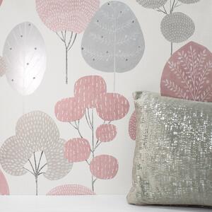 Scandi Forest Blush Wallpaper Blush/Grey/White
