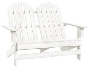 2-Seater Garden Adirondack Chair Solid Fir Wood White
