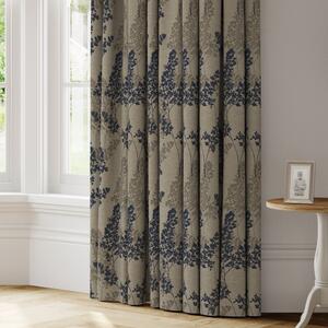 Leah Made to Measure Curtains Navy Blue/Brown