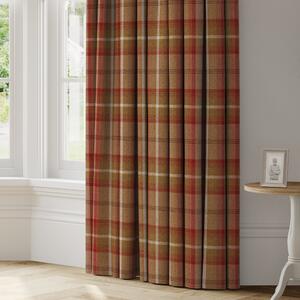 Highland Check Made to Measure Curtains Brown/Red/White