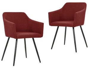 Dining Chairs 2 pcs Wine Red Fabric