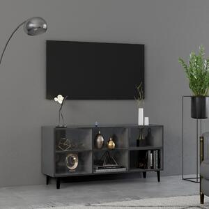 TV Cabinet with Metal Legs High Gloss Grey 103.5x30x50 cm