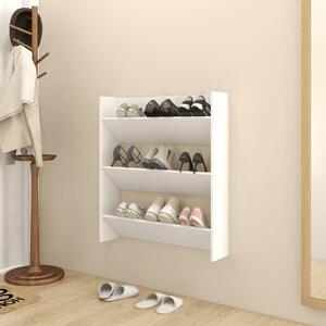 Wall Shoe Cabinet White 80x18x90 cm Chipboard