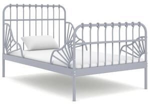 Extendable Bed Frame Grey Metal 80x130/200 cm