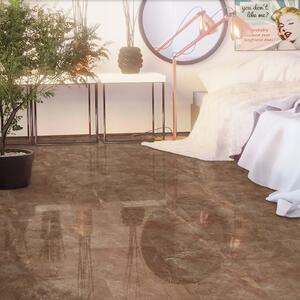 Falquon Flooring High Gloss Stone Effect Martico Marrone 8mm Tile Laminate Flooring