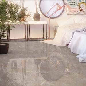 Falquon Flooring High Gloss Stone Effect Botticino Light 8mm Tile Laminate Flooring
