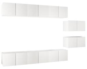 TV Cabinets 8 pcs White Engineered Wood