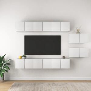 TV Cabinets 8 pcs White Chipboard