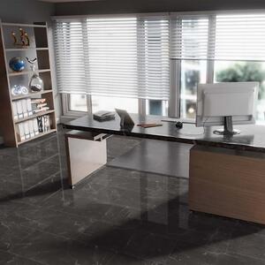Falquon Flooring High Gloss Stone Effect Botticino Dark 8mm Tile Laminate Flooring
