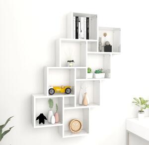 Wall Cube Shelf High Gloss White 90x15x119 cm Chipboard