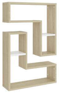 Wall Shelf 2 pcs White and Sonoma Oak 50x15x50 cm Engineered Wood