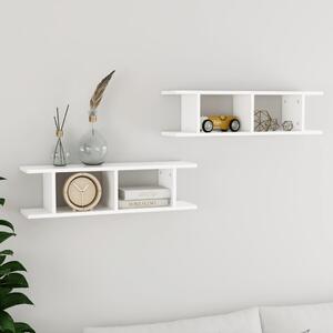 Wall Shelf 2 pcs White 78x18x20 cm Engineered Wood