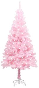 Artificial Christmas Tree with LEDs&Stand Pink 240 cm PVC