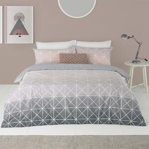 Furn. Spectrum Blush Ombre Reversible Duvet Cover and Pillowcase Set Blush, Grey and White