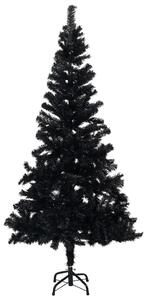 Artificial Pre-lit Christmas Tree with Stand Black 240 cm PVC