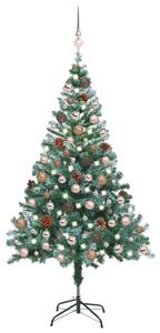 Frosted Christmas Tree with LEDs&Ball Set Pinecones 150 cm