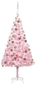 Artificial Pre-lit Christmas Tree with Ball Set Pink 210 cm PVC