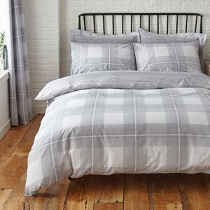 Colby Grey Reversible Duvet Cover and Pillowcase Set Grey/White