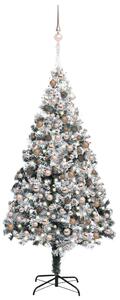Artificial Christmas Tree LEDs&Ball Set&Flocked Snow Green 300cm