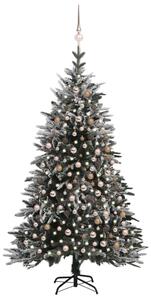 Artificial Christmas Tree LED&Ball Set&Flocked Snow 210cm PVC&PE