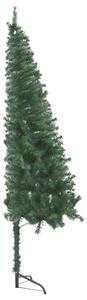 Corner Artificial Christmas Tree LEDs&Ball Set Green 150 cm PVC
