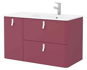 Sketch 900mm Left Hand Inset Basin and Unit - Pomegranate Red
