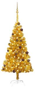 Artificial Pre-lit Christmas Tree with Ball Set Gold 120 cm PET