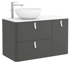 Sketch 900mm Right Hand Wash Bowl and Unit - Anthracite