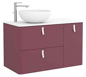 Sketch 900mm Right Hand Wash Bowl and Unit - Pomegranate Red