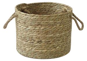 Natural Rush Basket with Rope Handles
