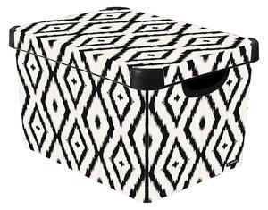 Curver Stockholm Aztec Deco Storage Box - Black & White 22L