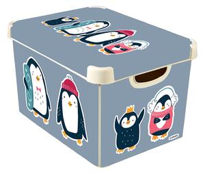 Curver Stockholm Penguins Christmas Deco Storage Box - Multi Colour 22L
