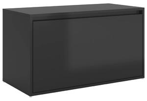 Hall Bench 80x40x45 cm High Gloss Black Engineered Wood