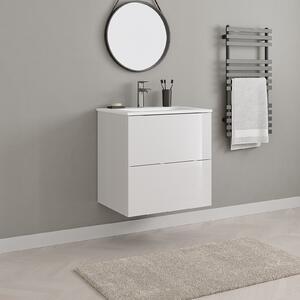 House Beautiful Ele-ment(s) Gloss White 600mm Wall Mounted Vanity with Basin