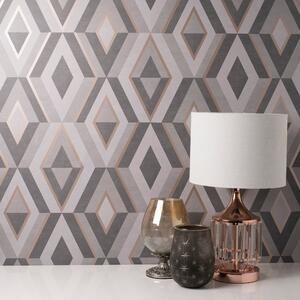 Shard Geometric Charcoal Wallpaper Charcoal and Brown
