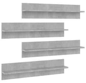Wall Shelf 4 pcs Concrete Grey 80x11.5x18 cm Engineered Wood