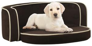Foldable Dog Sofa Brown 73x67x26 cm Plush Washable Cushion