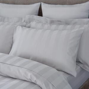 Hotel Cotton 230 Thread Count Stripe Standard Pillowcase Pair Silver
