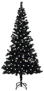Artificial Christmas Tree with LEDs&Stand Black 240 cm PVC