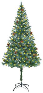 Artificial Christmas Tree with LEDs&Pinecones 180 cm