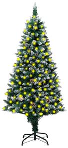 Artificial Christmas Tree LEDs&Pine Cones&White Snow 240 cm