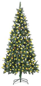 Artificial Christmas Tree with LEDs&Pine Cones 210 cm