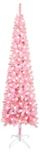 Slim Christmas Tree with LEDs Pink 240 cm