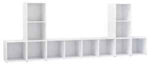 5 Piece TV Cabinet Set White Engineered Wood