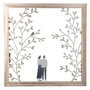Colindale Metal Couple Wall Art In Matt White And Grey
