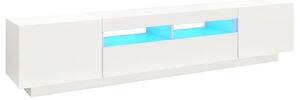 TV Cabinet with LED Lights White 200x35x40 cm