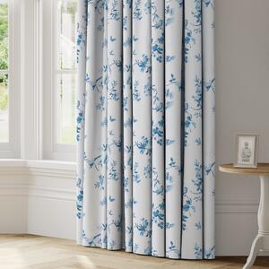 Birds and Roses Made to Measure Curtains Blue/White