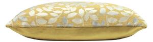 Cut Velvet Leaf Cushion - 45x45cm - Yellow